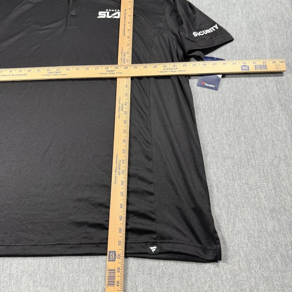 Fanatics Shirt Mens 3XL Black Power Slap Security Polo Short Sleeve Activewear